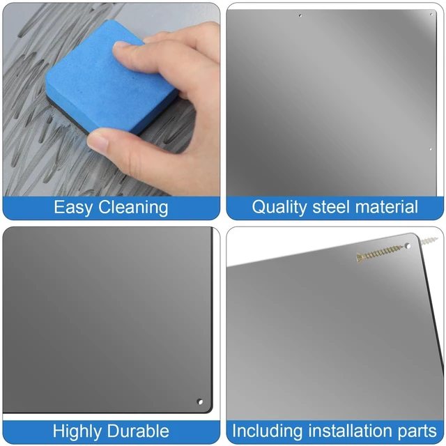 Alt view image 3 of 7 - Magnetic Board Steel, Display Magnetic, Steel Color, 24 x 36 Inch Magnet Bulletin Boards for Walls Notes Photos for Home, Office, Classroom, Pre Drilled with Screws and Dry Wet Erase Feature