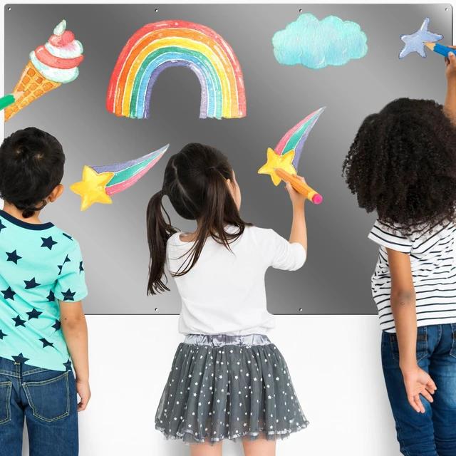 Alt view image 4 of 7 - Magnetic Board Steel, Display Magnetic, Steel Color, 24 x 36 Inch Magnet Bulletin Boards for Walls Notes Photos for Home, Office, Classroom, Pre Drilled with Screws and Dry Wet Erase Feature