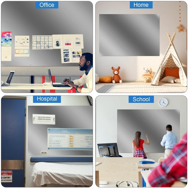 Alt view image 5 of 7 - Magnetic Board Steel, Display Magnetic, Steel Color, 24 x 36 Inch Magnet Bulletin Boards for Walls Notes Photos for Home, Office, Classroom, Pre Drilled with Screws and Dry Wet Erase Feature