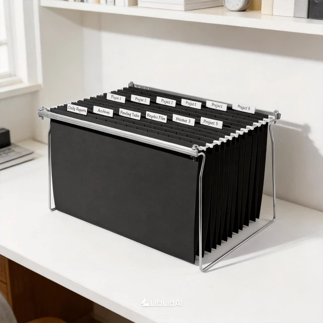Alt view image 6 of 7 - Hanging File Folders Legal Size, Black File Folders 25 Pack 1/5-Cut Tabs, Stay Organized for Your Home and Office Bulk File and Documents