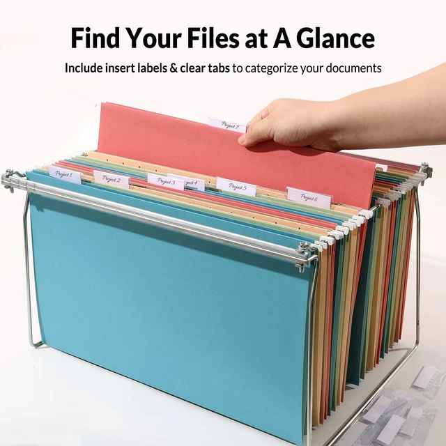Alt view image 5 of 7 - Hanging File Folders Legal Size, 25 Pack File Folders 1/5-Cut Tabs, Retro Colors, Stay Organized for Your Home and Office Bulk File and Documents