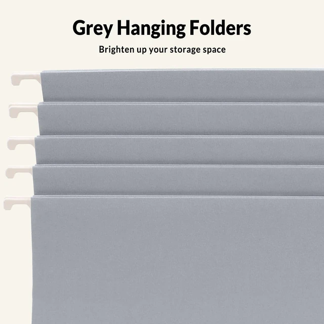 Alt view image 5 of 7 - Hanging File Folders Legal Size, Gray File Folders 25 Pack 1/5-Cut Tabs, Stay Organized for Your Home and Office Bulk File and Documents