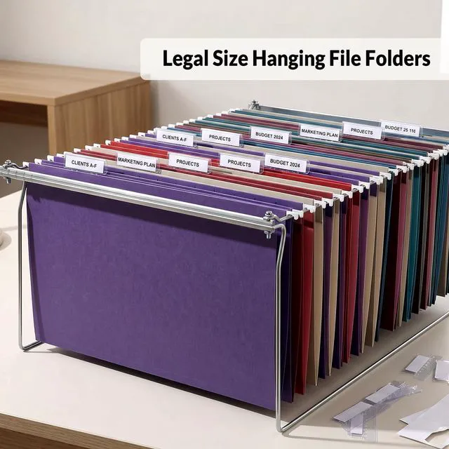 Alt view image 4 of 7 - Hanging File Folders Legal Size, 25 Pack File Folders 1/5-Cut Tabs, Vintage Colors, Stay Organized for Your Home and Office Bulk File and Documents