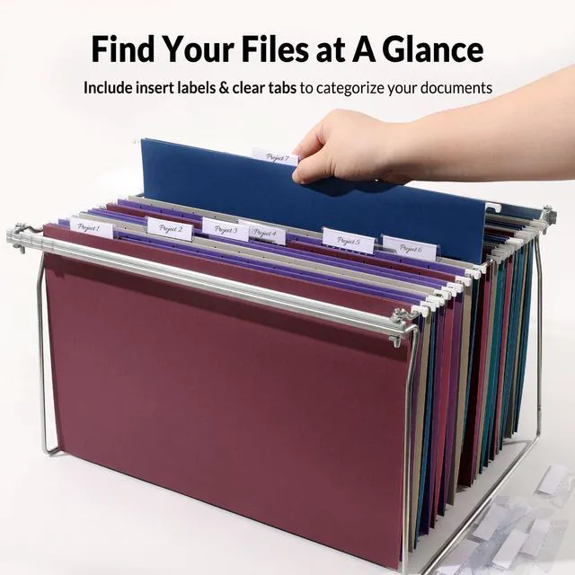 Alt view image 5 of 7 - Hanging File Folders Legal Size, 25 Pack File Folders 1/5-Cut Tabs, Vintage Colors, Stay Organized for Your Home and Office Bulk File and Documents