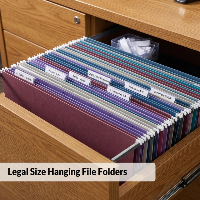 Alt view image 7 of 7 - Hanging File Folders Legal Size, 25 Pack File Folders 1/5-Cut Tabs, Vintage Colors, Stay Organized for Your Home and Office Bulk File and Documents