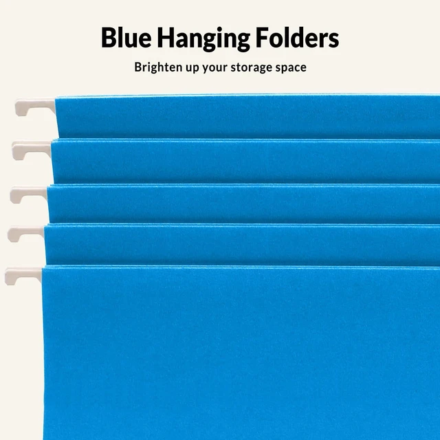 Alt view image 5 of 7 - Hanging File Folders Legal Size, Blue File Folders 25 Pack 1/5-Cut Tabs, Stay Organized for Your Home and Office Bulk File and Documents