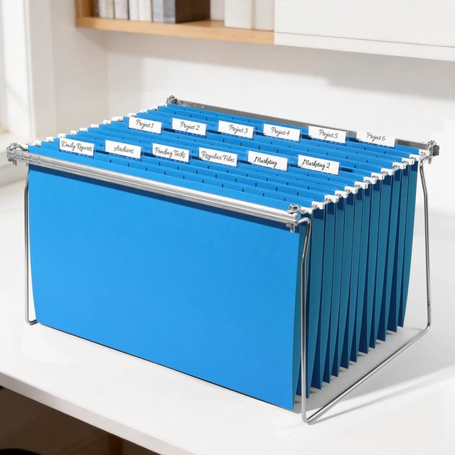 Alt view image 6 of 7 - Hanging File Folders Legal Size, Blue File Folders 25 Pack 1/5-Cut Tabs, Stay Organized for Your Home and Office Bulk File and Documents