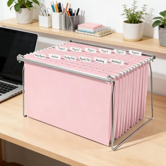 Alt view image 6 of 7 - Hanging File Folders Legal Size, Pink File Folders 25 Pack 1/5-Cut Tabs, Stay Organized for Your Home and Office Bulk File and Documents