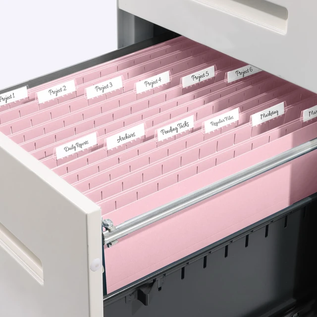 Alt view image 7 of 7 - Hanging File Folders Legal Size, Pink File Folders 25 Pack 1/5-Cut Tabs, Stay Organized for Your Home and Office Bulk File and Documents