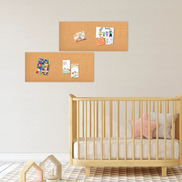 Alt view image 5 of 6 - 17x8 Cork Board Tiles Bulletin Board, 1/2" Thick Self-Adhesive Cork Boards for Walls, Cork Tiles Vision Board for Home, Office, School, Bulletin Board Decorations(12mm,8pc)