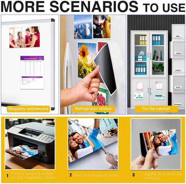 Alt view image 7 of 7 - Printable Magnetic Sheets 30Pcs Matte White Magnet Paper,Magnet Photo Paper For Cut-8.5" x 11"