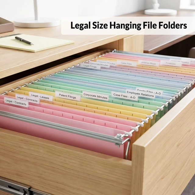 Alt view image 4 of 7 - Hanging File Folders Legal Size, 25 Pack File Folders 1/5-Cut Tabs, Macaron Colors, Stay Organized for Your Home and Office Bulk File and Documents