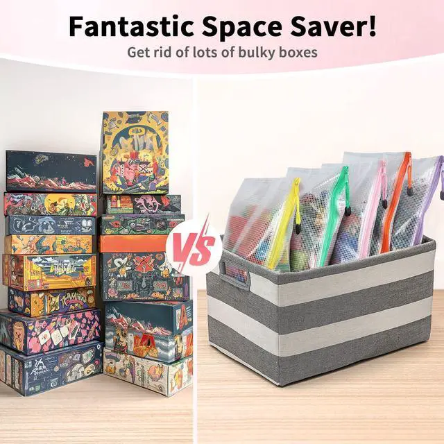 Alt view image 5 of 7 - 12 Pack A3 Mesh Zipper Pouch Bags, Board Game Storage Organizer Large Reusable A3 Pouches Hold Puzzles, Board Games and Crafts; 12 Color Coding Keeps Pieces Sorted, Visible and Easy to Find