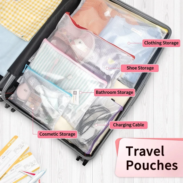 Alt view image 7 of 7 - 12 Pack A3 Mesh Zipper Pouch Bags, Board Game Storage Organizer Large Reusable A3 Pouches Hold Puzzles, Board Games and Crafts; 12 Color Coding Keeps Pieces Sorted, Visible and Easy to Find