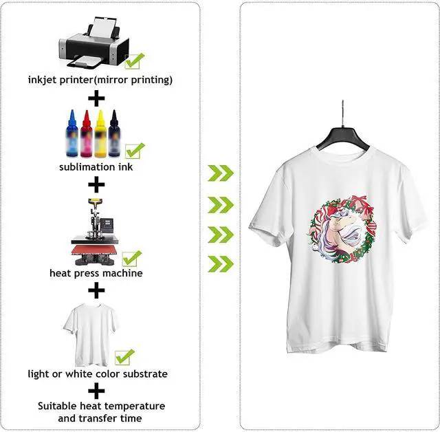 Alt view image 4 of 6 - Sublimation Paper 13x19 Inch, 125gsm 100 Sheets, Compatible with Inkjet Printer with Sublimation Ink, for DIY Gifts, Shirts, Craft Blanks