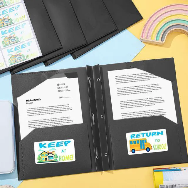 Alt view image 4 of 6 - 24 Set Take Home Folders with Clear Front Pocket, Black School-to-home Communication Folder Bulk for Back to School Classroom, Heavy Duty Plastic Parent-teacher Homework Folders