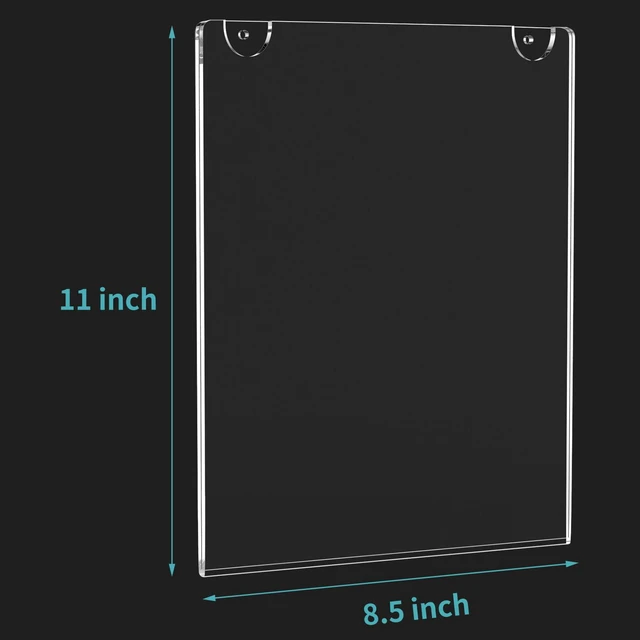 Alt view image 2 of 7 - Acrylic Sign Holder 8.5 x 11 for Wall Door Office Store 12 Pack Plexi, Lucite, with 3M Tape and Screws, for Home, Business, Restaurant