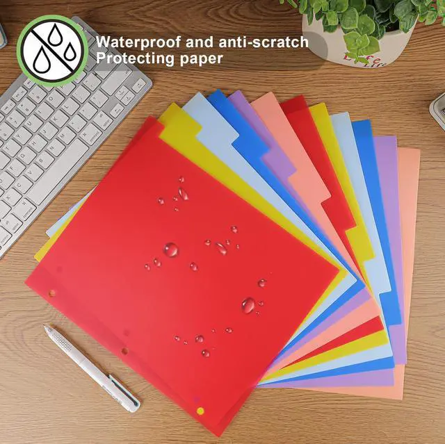 Alt view image 5 of 7 - 12 Tab Dividers for 3 Ring Binder, 96 Pcs Binder Dividers with Tabs, 8 Set Multicolor, Page Folder Dividers, Plastic Tabbed File Dividers with Tabs, Three Ring Binder Index Dividers