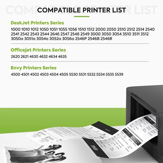 Alt view image 2 of 7 - 61XL ink 61 Black Replacement for HP 61 Black Ink Cartridge HP61 HP61XL Compatible for HP Envy 5530 4500 4502 5535 Deskjet 2540 2541 3050 3510 1510 OfficeJet 4630 4632 Printer (Black 2-Pack)