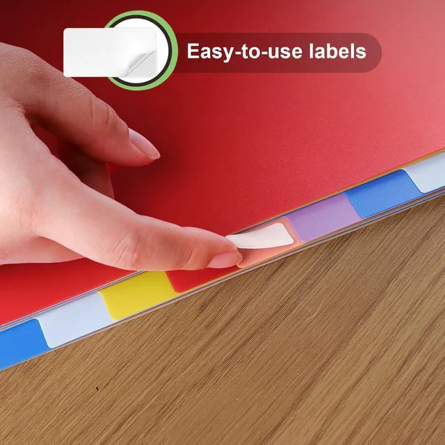 Alt view image 7 of 7 - 12 Tab Dividers for 3 Ring Binder, 96 Pcs Binder Dividers with Tabs, 8 Set Multicolor, Page Folder Dividers, Plastic Tabbed File Dividers with Tabs, Three Ring Binder Index Dividers