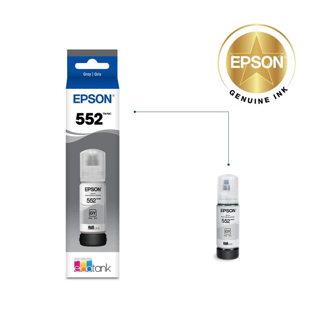 Alt view image 2 of 7 - 552 EcoTank Ink Ultra-high Capacity Bottle Gray (T552520-S) Works with ET-8500, 8550