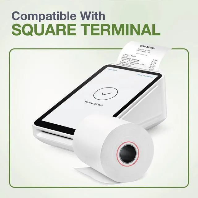 Alt view image 2 of 6 - Thermal Paper Rolls Compatible with Square Terminal 100 Rolls 2.25 inch x 50ft - BPA Free