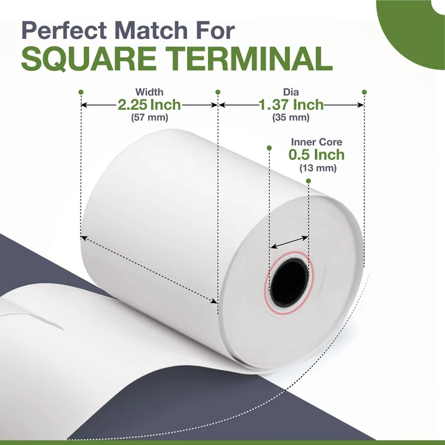 Alt view image 3 of 6 - Thermal Paper Rolls Compatible with Square Terminal 100 Rolls 2.25 inch x 50ft - BPA Free