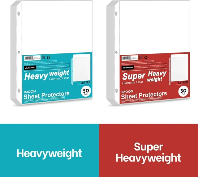 Alt view image 6 of 7 - Super Heavyweight Sheet Protectors for 3 Ring Binders - 3-Hole Letter Size Clear Plastic Heavy Duty Sleeves, Archival Safe, Durable Page Protectors for Documents, 8.5x11 Inch (500 Pack Bulk)