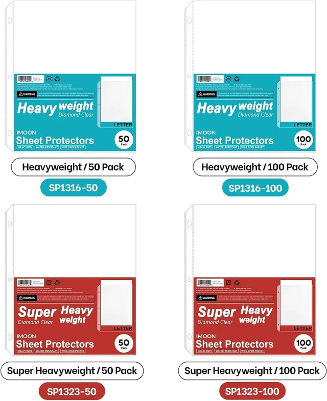 Alt view image 7 of 7 - Super Heavyweight Sheet Protectors for 3 Ring Binders - 3-Hole Letter Size Clear Plastic Heavy Duty Sleeves, Archival Safe, Durable Page Protectors for Documents, 8.5x11 Inch (500 Pack Bulk)