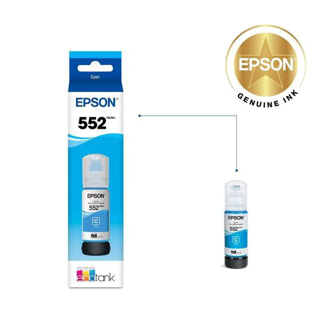 Alt view image 2 of 7 - 552 EcoTank Ink Ultra-high Capacity Bottle Cyan (T552220-S) Works with ET-8500, 8550