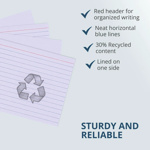 Alt view image 4 of 6 - Recycled Index Cards, 4" x 6", 36 Packs of 100 Note Cards, Lined & Blank Flashcards, Great for Studying, Tests, Speeches