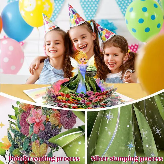Alt view image 4 of 6 - Birthday Card, 3D Pop-Up Birthday Card for Girls Musical Birthday Card with Colorful Lights & Music, Fairy Birthday Card for Girls, Daughters, and Granddaughters