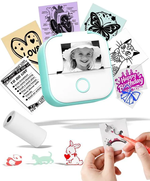 Main image of Sticker Maker Machine, T02 Mini Printer Sticker Maker for Kids Mini Thermal Printer Portable Sticker Printer Bluetooth AI Sticker Maker Print Pods for Gifts, Early Education, DIY, Journal