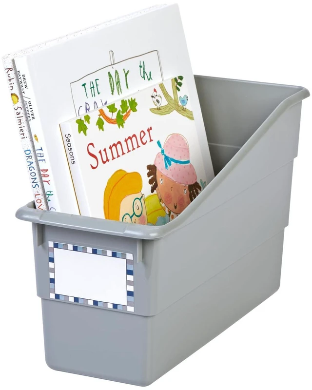 Alt view image 3 of 7 - Durable Book & Binder Holder, 6-Pack, Pebble 5.5" x 12.5" x 7.5", Classroom Organization, Storage Solution, Sturdy & Versatile