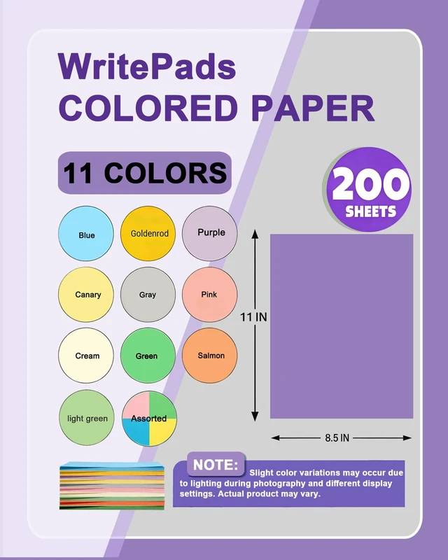Alt view image 2 of 7 - Veritas Colored Copy Paper, Purple Paper,Colored Printer Paper 8.5 x 11 Letter Size, 20 lb / 75 GSM, Purple, 200 Sheets, For Copy, Printer, Multi-Purpose, Made in USA