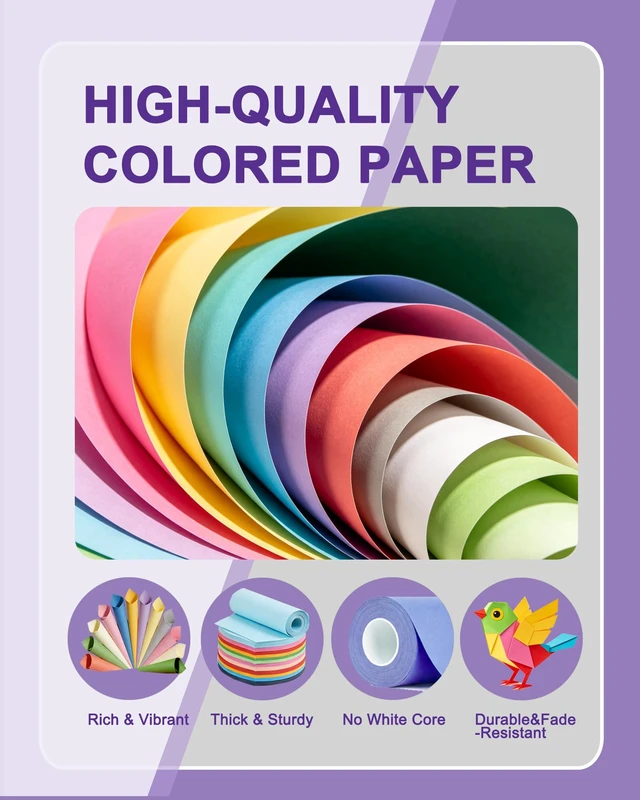 Alt view image 3 of 7 - Veritas Colored Copy Paper, Purple Paper,Colored Printer Paper 8.5 x 11 Letter Size, 20 lb / 75 GSM, Purple, 200 Sheets, For Copy, Printer, Multi-Purpose, Made in USA