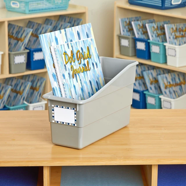 Alt view image 6 of 7 - Durable Book & Binder Holder, 6-Pack, Pebble 5.5" x 12.5" x 7.5", Classroom Organization, Storage Solution, Sturdy & Versatile