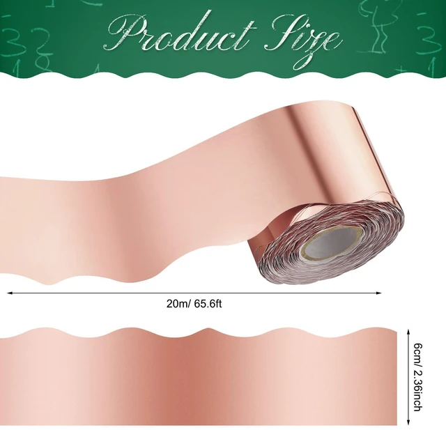 Alt view image 2 of 6 - 65.6 Ft Scalloped Bulletin Board Borders Decor,Rose Gold Scalloped Trim for Classroom Displays, Learning Spaces, Decorative Strips, Ideal for Teachers, School Decor Enhancement