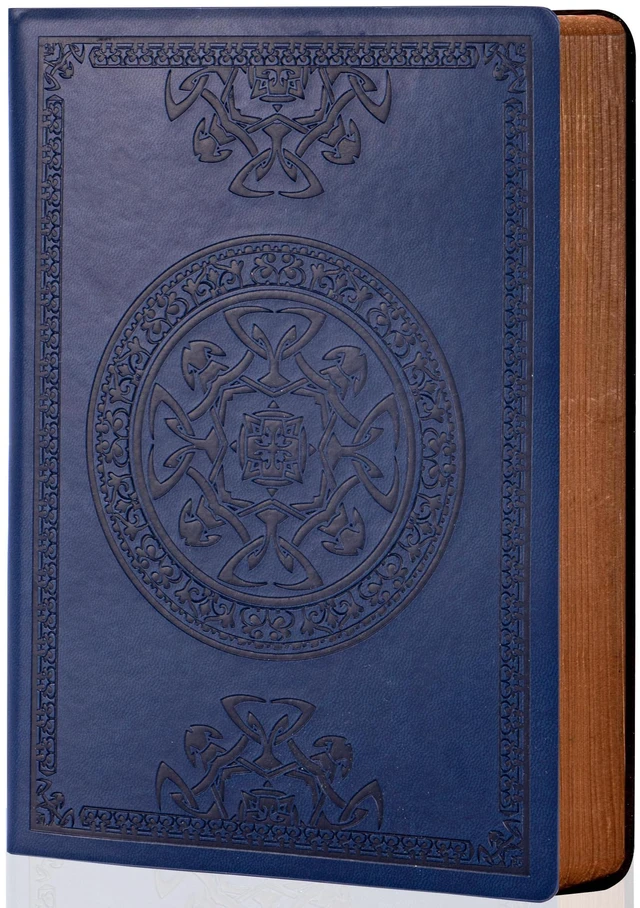 Main image of Journal for Men Women Vintage Leather Diary Journaling Notebook, Blue Embossed Softcover, 288 Pages, Lay Flat for Writing, Journaling, Work, Travel, Business Gift, Portable A5, 5.7 x 8.3 in