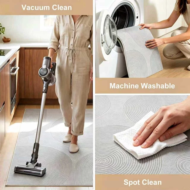 Alt view image 5 of 7 - Office Chair Mat - for Hardwood Floors, Large Non-Slip Easy-Clean Floor Protection Blanket (Light Gray, 48 x 36in)