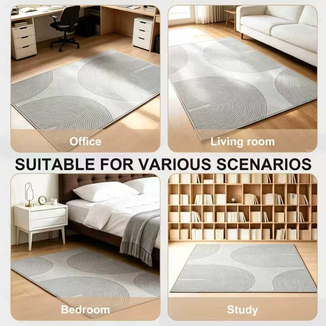 Alt view image 6 of 7 - Office Chair Mat - for Hardwood Floors, Large Non-Slip Easy-Clean Floor Protection Blanket (Light Gray, 48 x 36in)