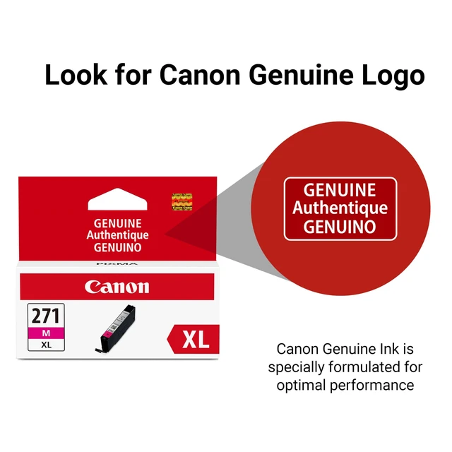 Alt view image 5 of 7 - CLI-271XL Genuine Magenta Ink Tank, Compatible with MG6820, MG6821, MG6822, MG5720, MG5721, MG5722, MG7720, TS5020, TS6020, TS8020, and TS9020 (Optional) Printers