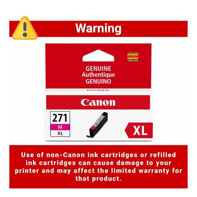 Alt view image 3 of 7 - CLI-271XL Genuine Magenta Ink Tank, Compatible with MG6820, MG6821, MG6822, MG5720, MG5721, MG5722, MG7720, TS5020, TS6020, TS8020, and TS9020 (Optional) Printers