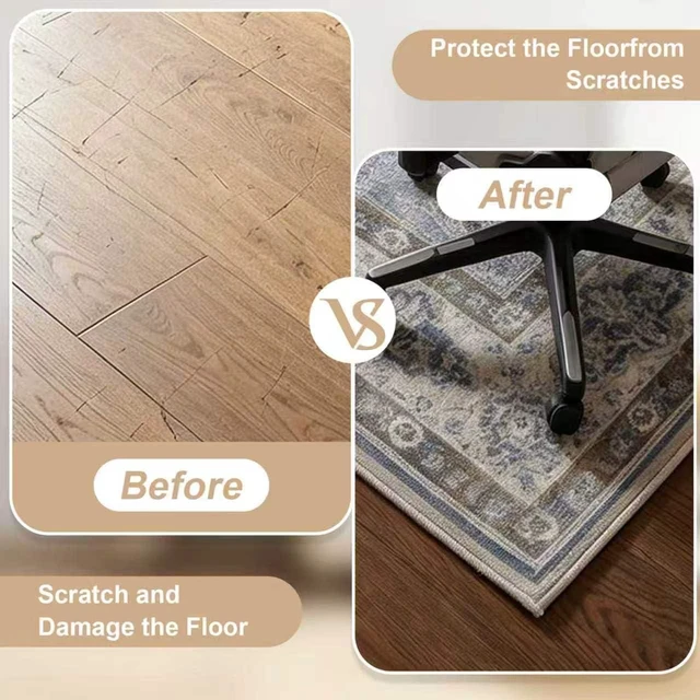 Alt view image 4 of 7 - Office Chair Mat - for Hardwood Floors, Large Non-Slip Easy-Clean Floor Protection Blanket (Blue, 60 x 48in)
