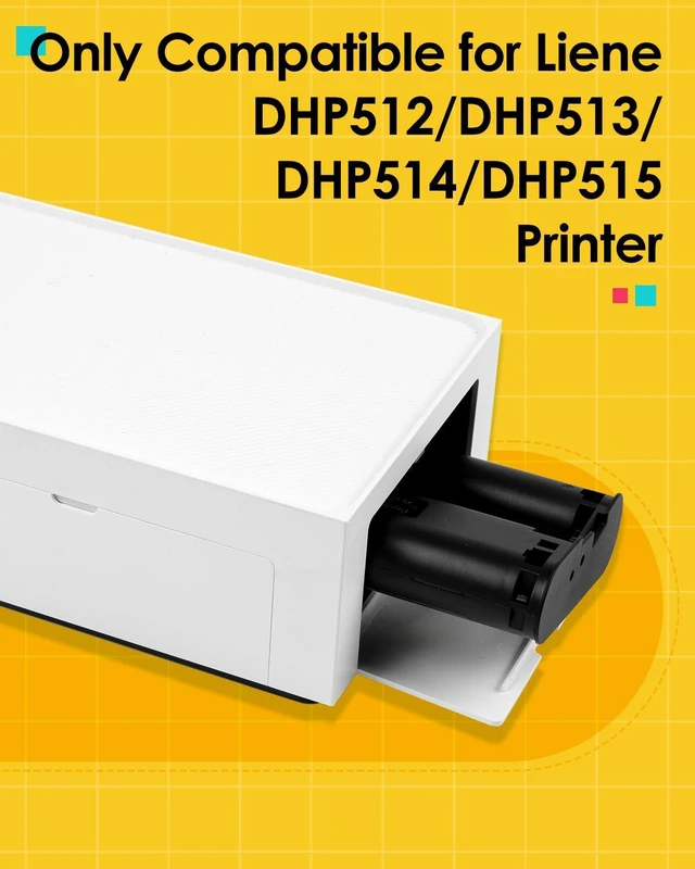 Alt view image 7 of 7 - 4Pack Compatible with Liene Amber M100 M110 4x6 Photo Printer Ink Cartridge Prints 160 Sheets Photo, Only for Amber M100/M200/M110/M210 (DHP512/DHP513/DHP514/DHP515), Dye Sublimation (Without Paper)