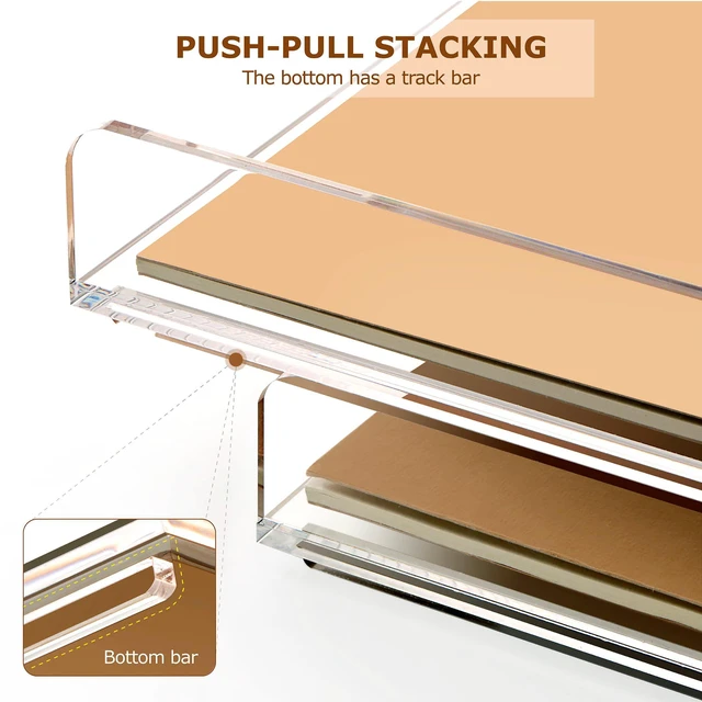 Alt view image 5 of 7 - 4 Tier Stackable Paper Letter Tray, Acrylic Vertical File Tray A4 Desk Organizer and Accessories Sorter Trays, Clear Workspace Office Supplies Organizers,12inx9.25inx6.6in