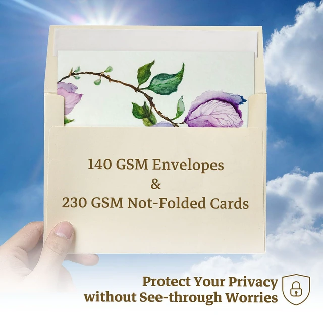 Alt view image 4 of 7 - Cream Blank Flat Note Cards and Envelopes 5x7 (NOT FOLDED), 100 Pack 5x7 Flat Cream Cardstock and A7 Envelopes Self Seal for Wedding, Invitations, Thank You Cards & All Occasion