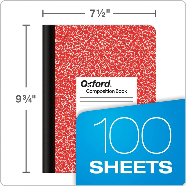 Alt view image 2 of 7 - Oxford Composition Notebooks, Wide Ruled Paper, 9-3/4" x 7-1/2", Assorted Marble Covers, 100 Sheets, 12 per Pack, Colors May Vary (63794)