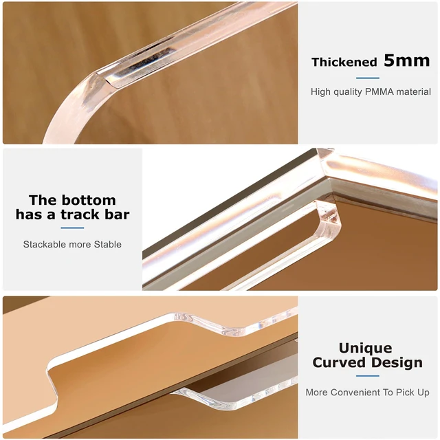 Alt view image 6 of 7 - 4 Tier Acrylic Paper Letter Tray Desk Stackable Organizer TraysClear Enlarged A4 Stackable File Document Tray Workspace Office Supplies Organizers and Accessories Sorter13.82inx9.29inx6.7in