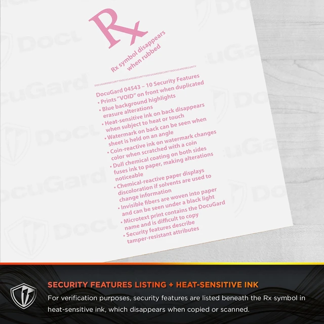 Alt view image 7 of 7 - Medical Security Papers, 24 lb Bond Weight, 8.5 x 11, Blue, 500/Ream
